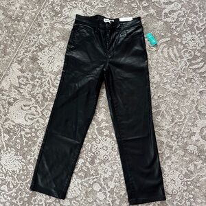 Coated black ankle slim straight
